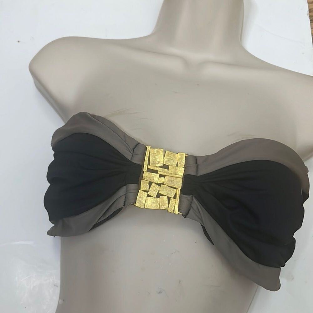 TRINA TURK BANDEAU TIE BACK SWIMSUIT TOP SIZE 10